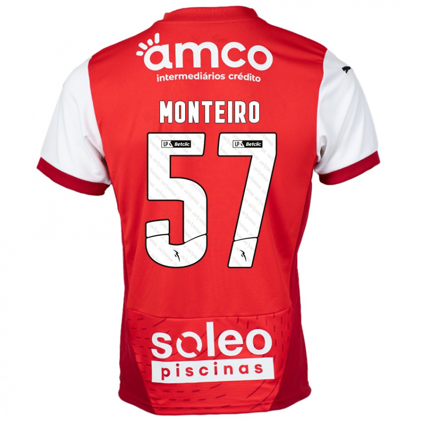 Børn Jordan Monteiro #57 Rød Hvid Hjemmebane Spillertrøjer 2024/25 Trøje T-Shirt