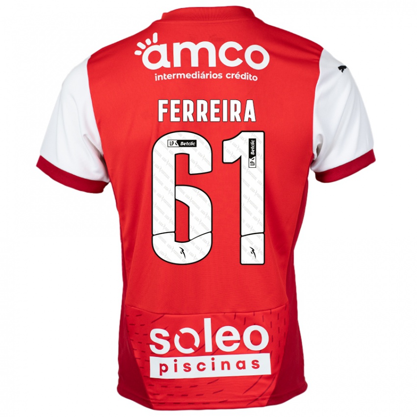 Børn Tiago Ferreira #61 Rød Hvid Hjemmebane Spillertrøjer 2024/25 Trøje T-Shirt