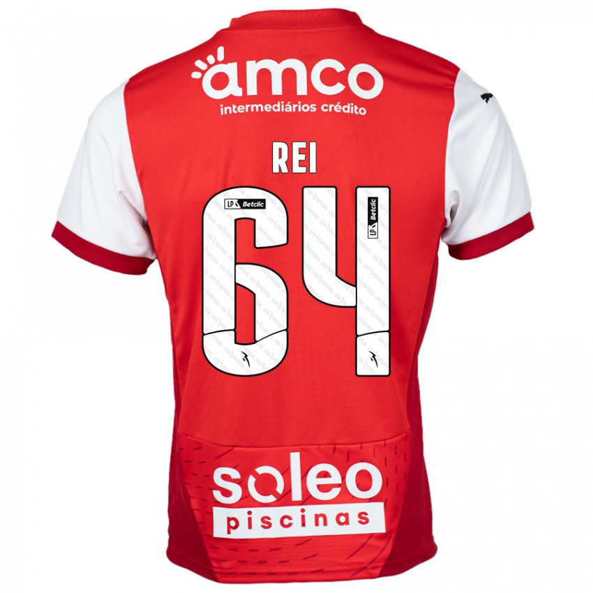 Børn Ricardo Rei #64 Rød Hvid Hjemmebane Spillertrøjer 2024/25 Trøje T-Shirt