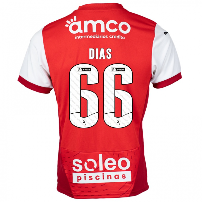 Børn Gonçalo Dias #66 Rød Hvid Hjemmebane Spillertrøjer 2024/25 Trøje T-Shirt