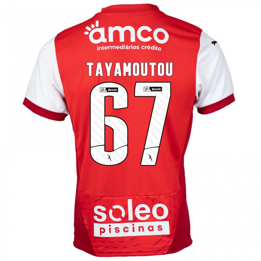 Børn Enzo Tayamoutou #67 Rød Hvid Hjemmebane Spillertrøjer 2024/25 Trøje T-Shirt