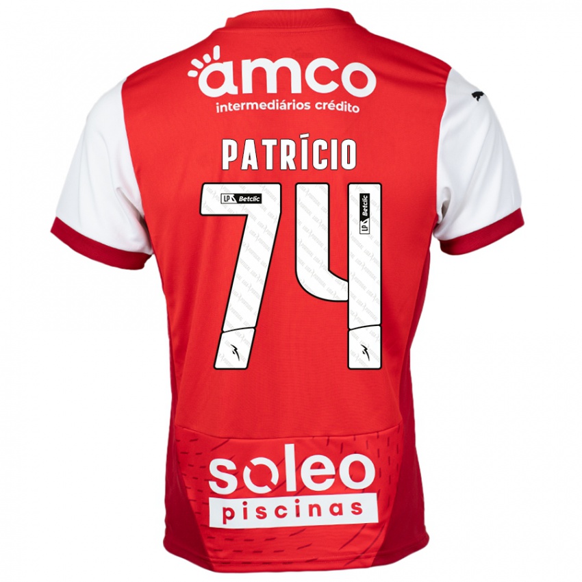 Børn Nuno Patrício #74 Rød Hvid Hjemmebane Spillertrøjer 2024/25 Trøje T-Shirt