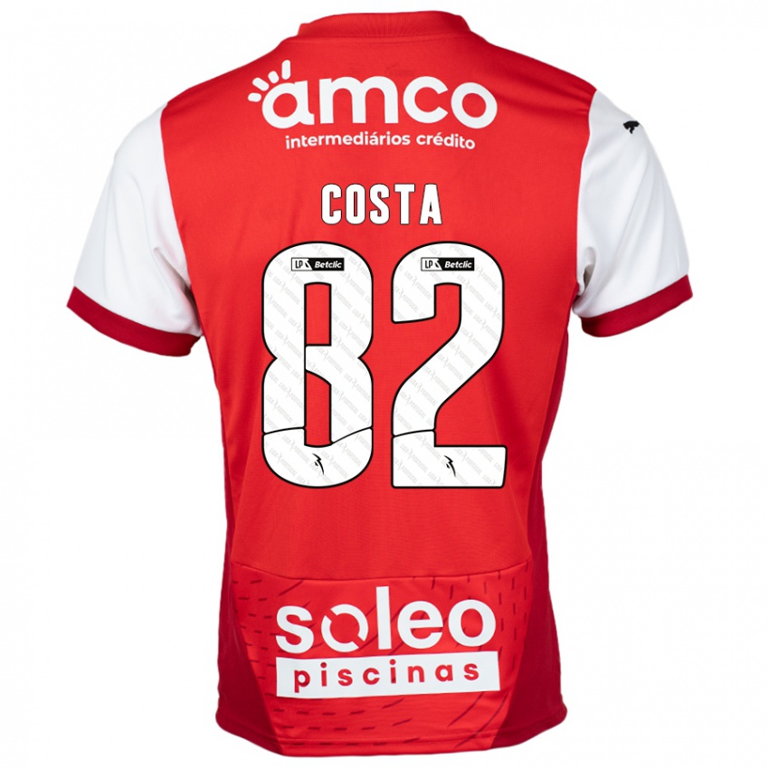 Børn Gui Costa #82 Rød Hvid Hjemmebane Spillertrøjer 2024/25 Trøje T-Shirt