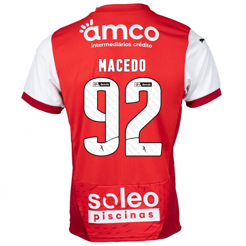 Børn Rodrigo Macedo #92 Rød Hvid Hjemmebane Spillertrøjer 2024/25 Trøje T-Shirt