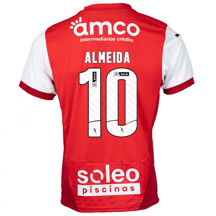 Børn Vitória Almeida #10 Rød Hvid Hjemmebane Spillertrøjer 2024/25 Trøje T-Shirt