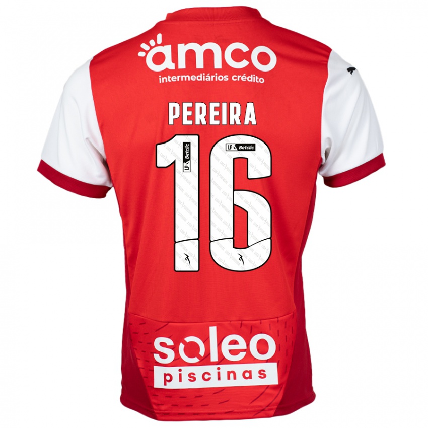 Børn Catarina Pereira #16 Rød Hvid Hjemmebane Spillertrøjer 2024/25 Trøje T-Shirt