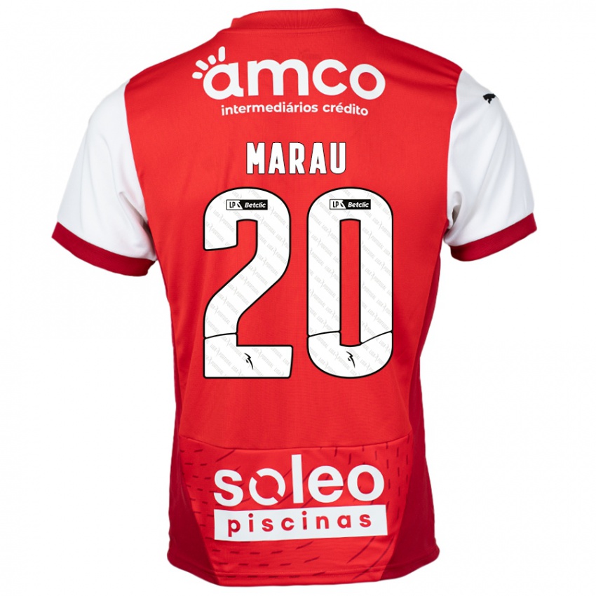 Børn Madalena Marau #20 Rød Hvid Hjemmebane Spillertrøjer 2024/25 Trøje T-Shirt