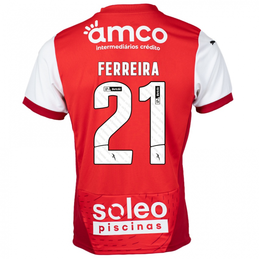 Børn Ana Carolina Ferreira #21 Rød Hvid Hjemmebane Spillertrøjer 2024/25 Trøje T-Shirt