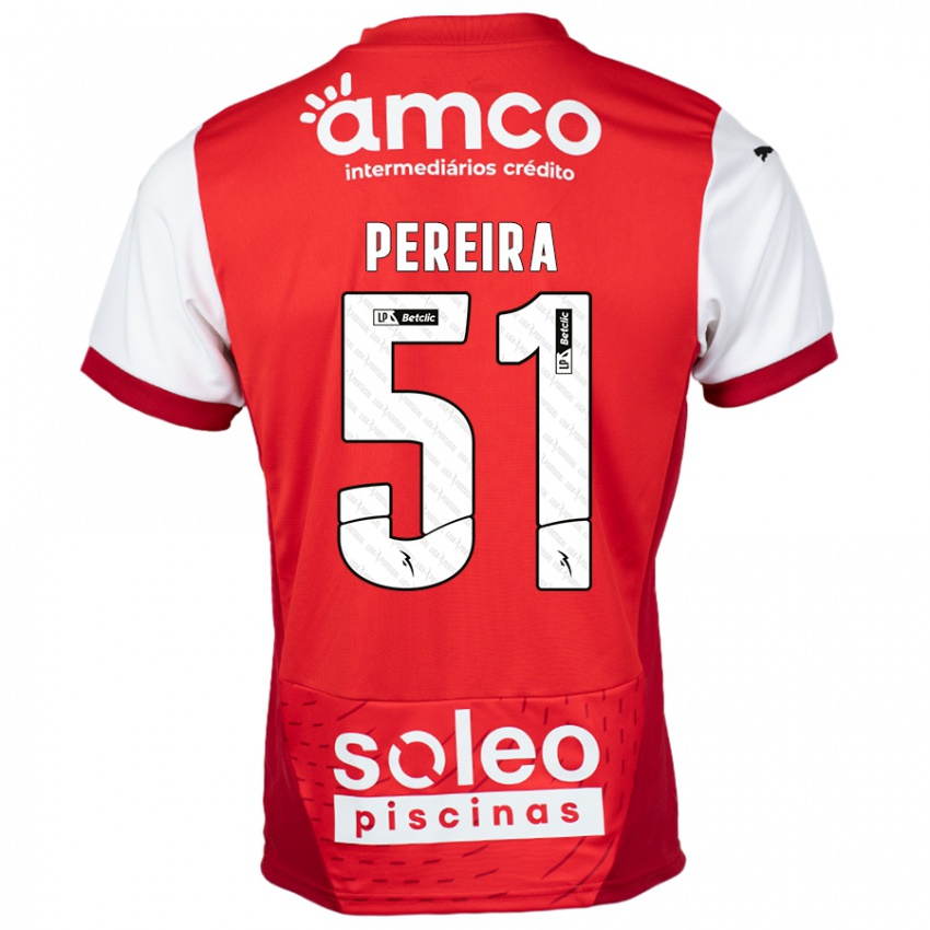 Børn Evy Pereira #51 Rød Hvid Hjemmebane Spillertrøjer 2024/25 Trøje T-Shirt