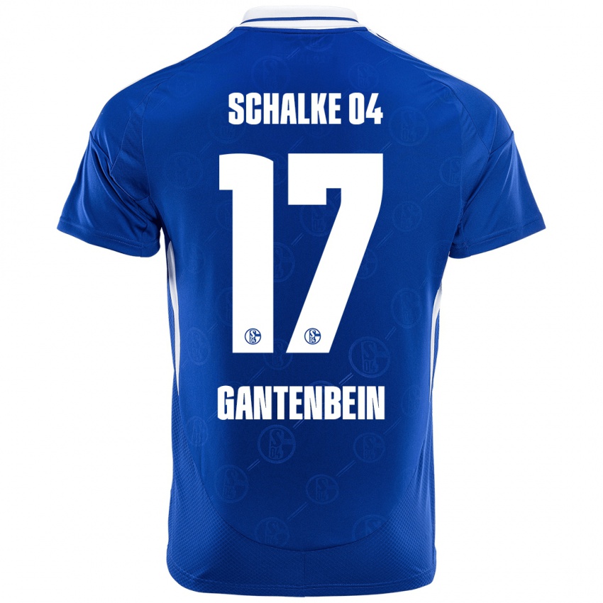 Børn Adrian Gantenbein #17 Kongeblå Hjemmebane Spillertrøjer 2024/25 Trøje T-Shirt