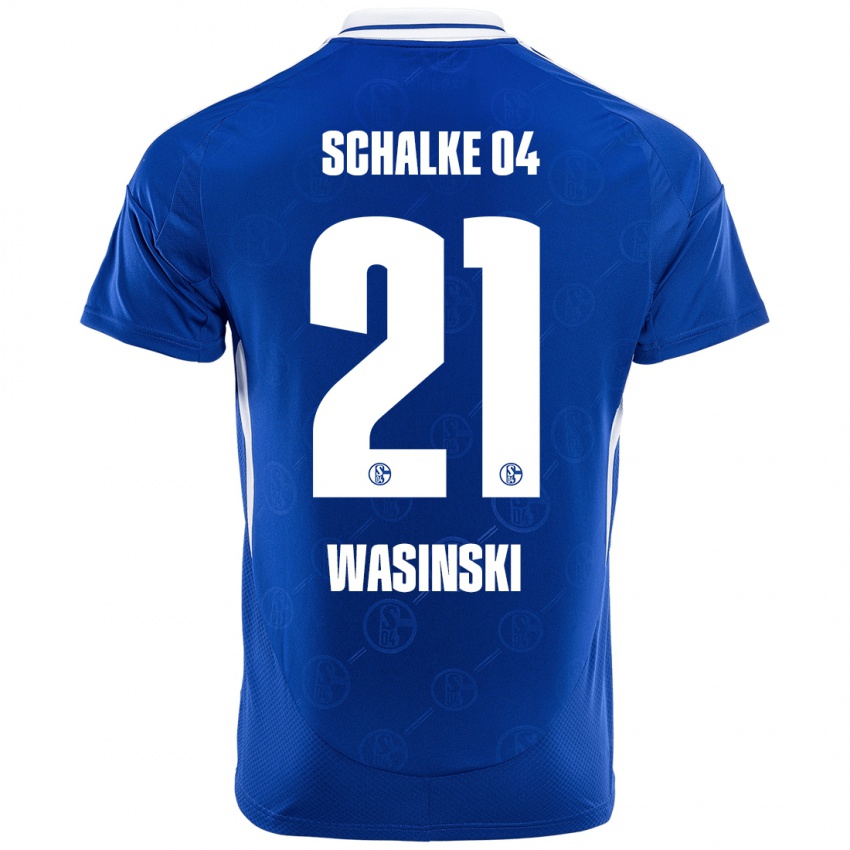 Børn Martin Wasinski #21 Kongeblå Hjemmebane Spillertrøjer 2024/25 Trøje T-Shirt