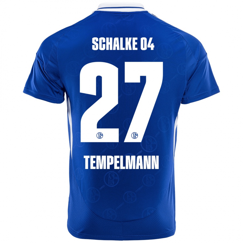 Børn Lino Tempelmann #27 Kongeblå Hjemmebane Spillertrøjer 2024/25 Trøje T-Shirt