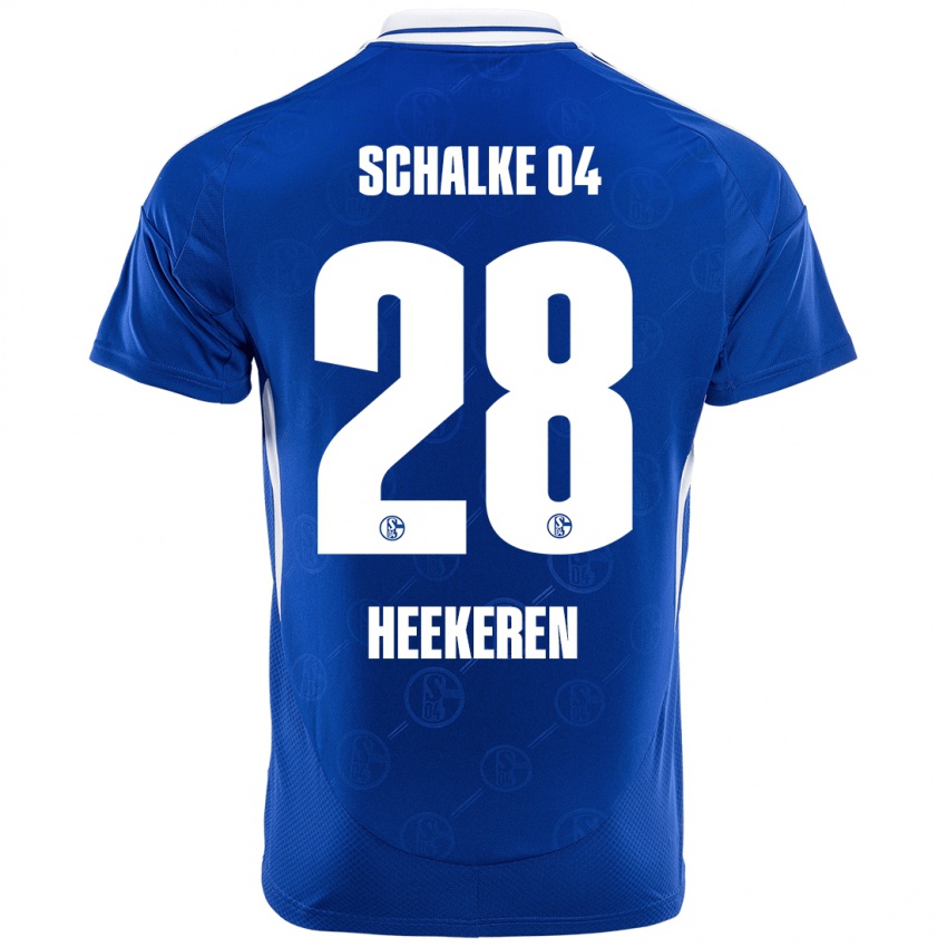 Børn Justin Heekeren #28 Kongeblå Hjemmebane Spillertrøjer 2024/25 Trøje T-Shirt