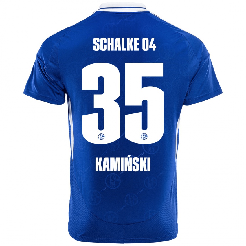 Børn Marcin Kaminski #35 Kongeblå Hjemmebane Spillertrøjer 2024/25 Trøje T-Shirt