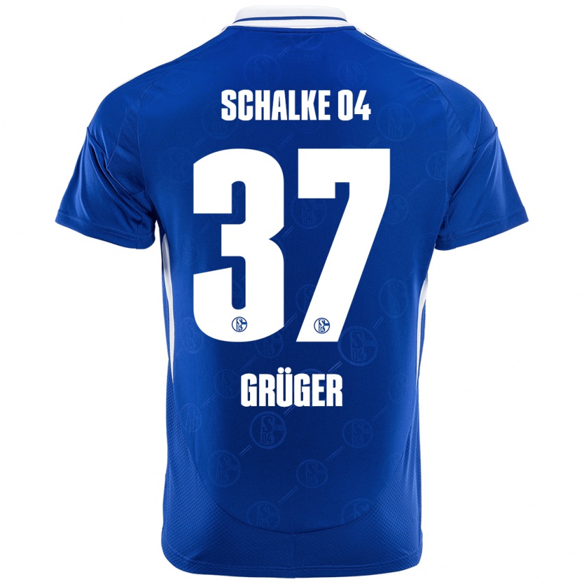 Børn Max Grüger #37 Kongeblå Hjemmebane Spillertrøjer 2024/25 Trøje T-Shirt