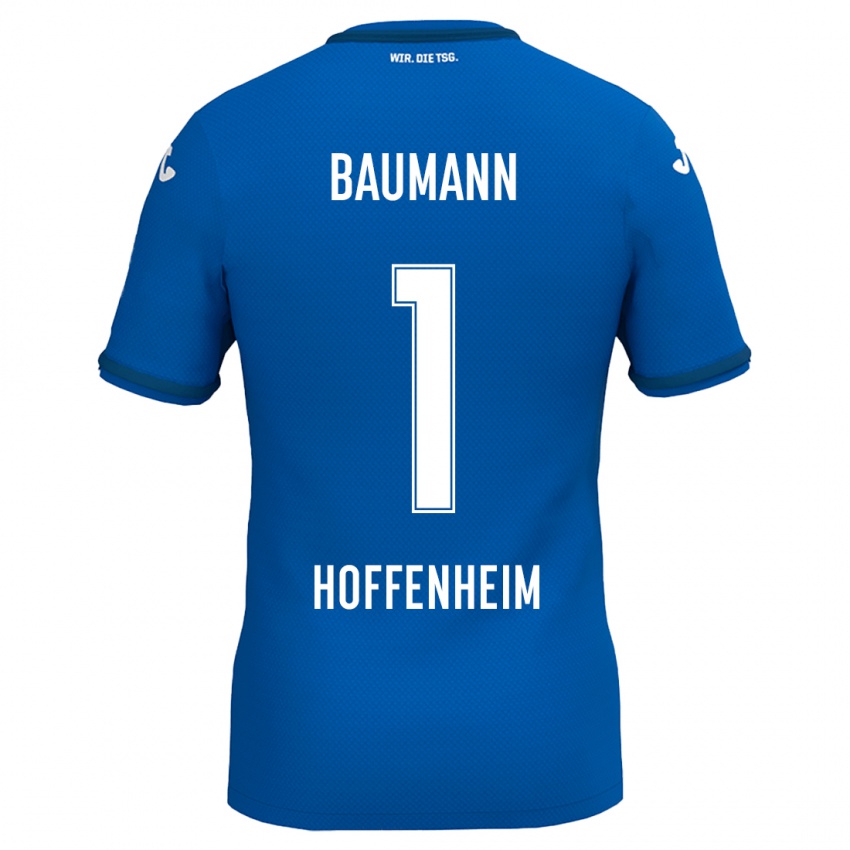 Børn Oliver Baumann #1 Kongeblå Hjemmebane Spillertrøjer 2024/25 Trøje T-Shirt