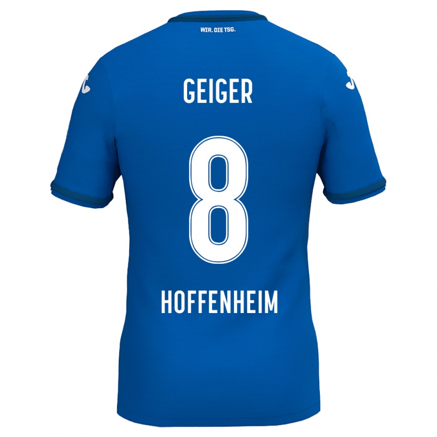 Børn Dennis Geiger #8 Kongeblå Hjemmebane Spillertrøjer 2024/25 Trøje T-Shirt