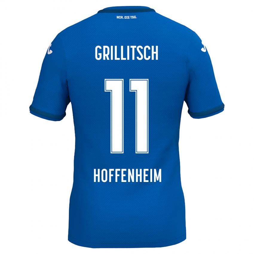 Børn Florian Grillitsch #11 Kongeblå Hjemmebane Spillertrøjer 2024/25 Trøje T-Shirt