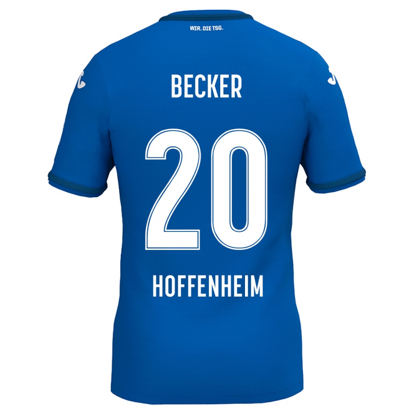 Børn Finn Ole Becker #20 Kongeblå Hjemmebane Spillertrøjer 2024/25 Trøje T-Shirt