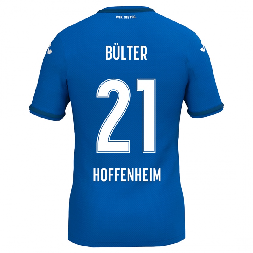 Børn Marius Bülter #21 Kongeblå Hjemmebane Spillertrøjer 2024/25 Trøje T-Shirt