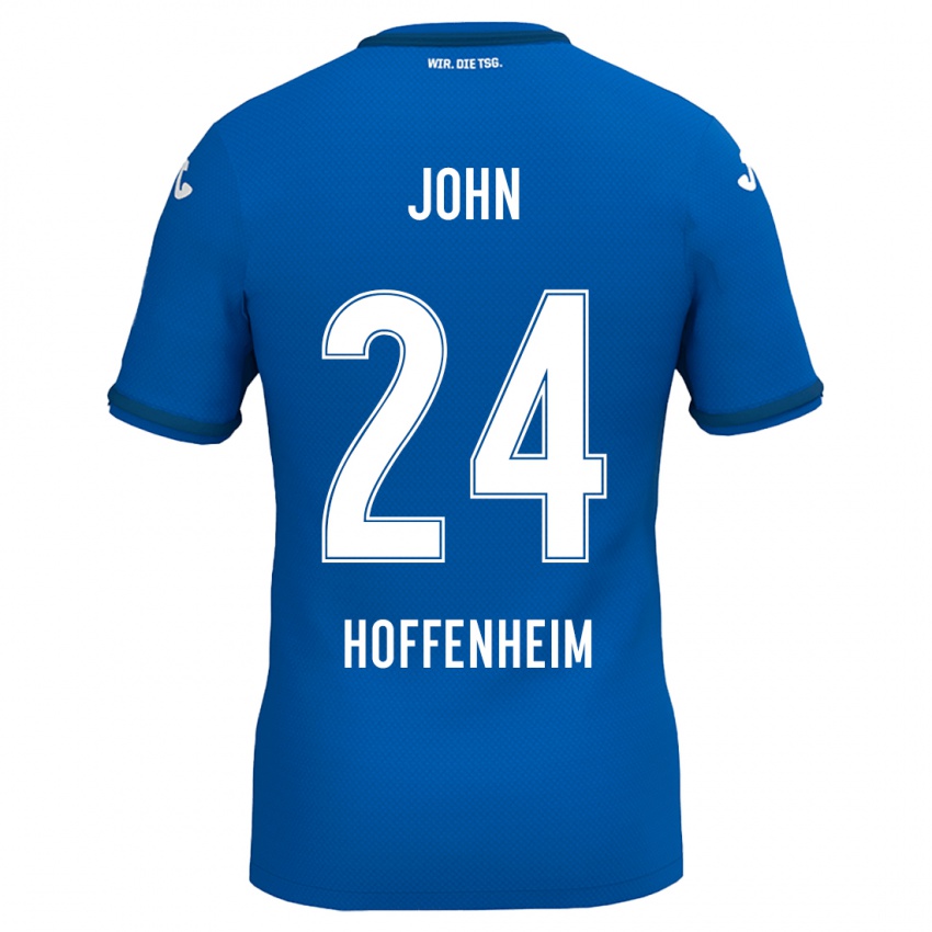 Børn Marco John #24 Kongeblå Hjemmebane Spillertrøjer 2024/25 Trøje T-Shirt