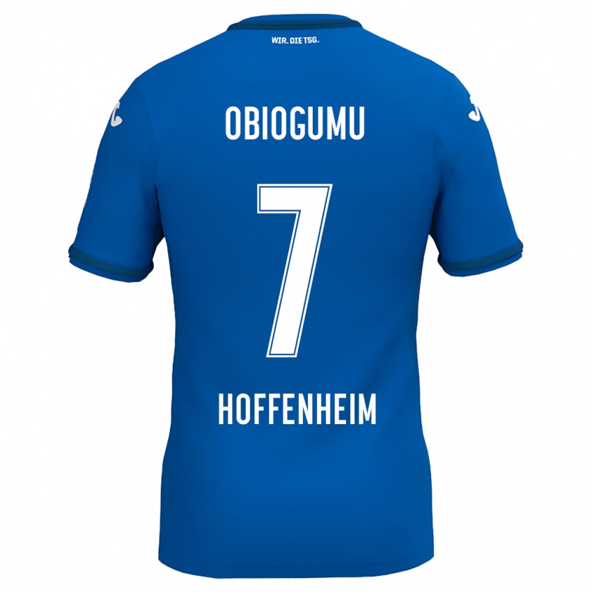 Børn Uche Obiogumu #7 Kongeblå Hjemmebane Spillertrøjer 2024/25 Trøje T-Shirt