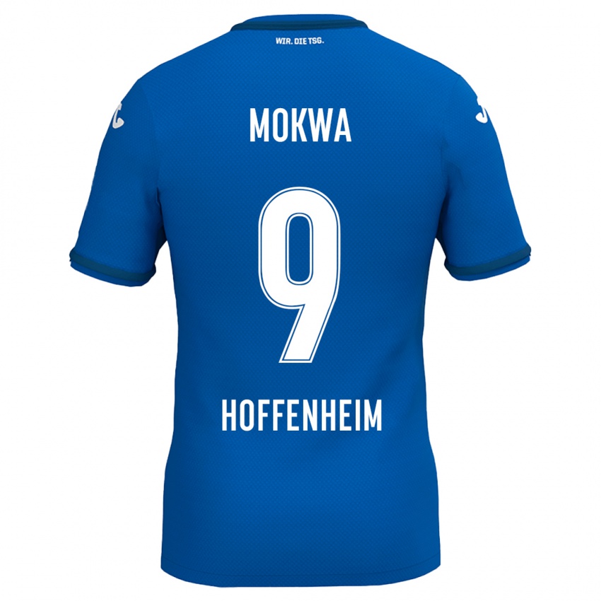 Børn David Mokwa #9 Kongeblå Hjemmebane Spillertrøjer 2024/25 Trøje T-Shirt