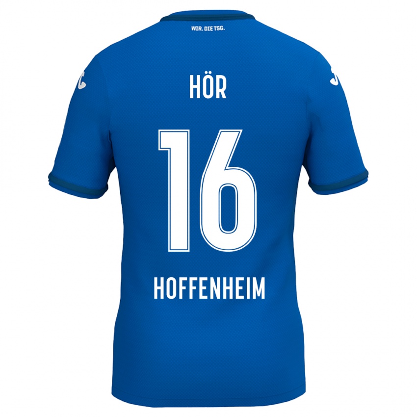 Børn Yannis Hör #16 Kongeblå Hjemmebane Spillertrøjer 2024/25 Trøje T-Shirt