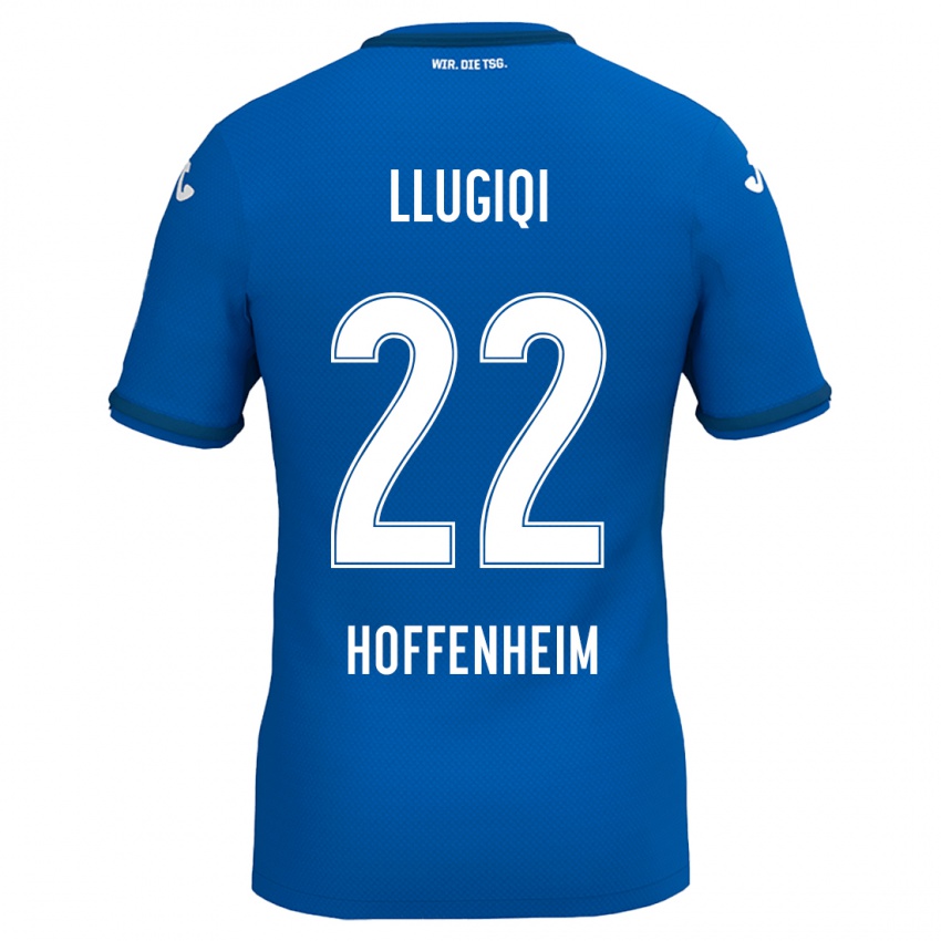 Børn Arian Llugiqi #22 Kongeblå Hjemmebane Spillertrøjer 2024/25 Trøje T-Shirt