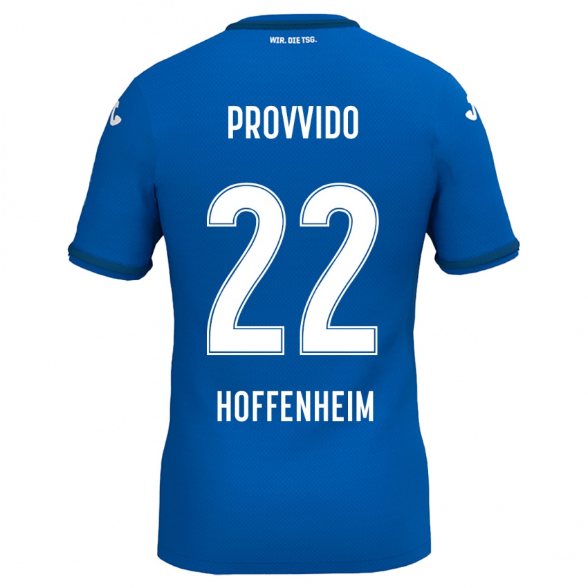 Børn Luca Provvido #22 Kongeblå Hjemmebane Spillertrøjer 2024/25 Trøje T-Shirt