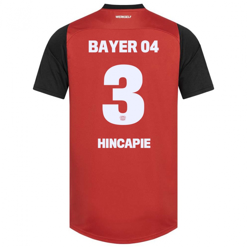 Børn Piero Hincapié #3 Rød Sort Hjemmebane Spillertrøjer 2024/25 Trøje T-Shirt