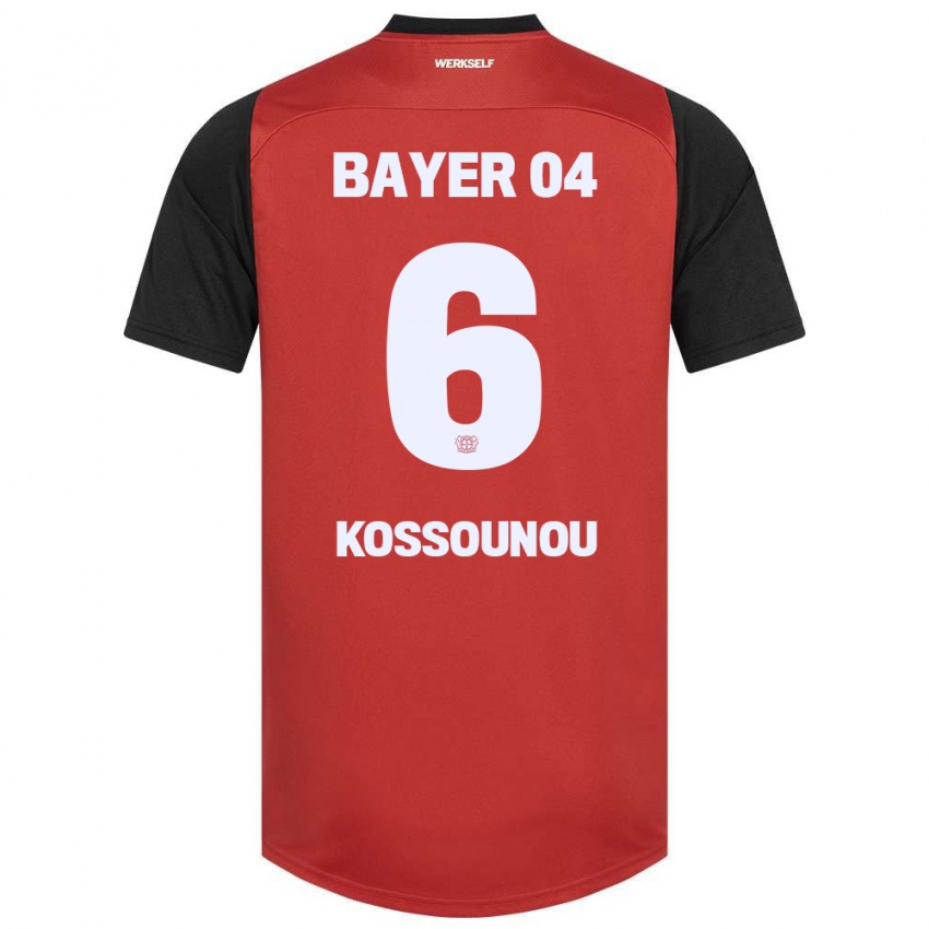 Børn Odilon Kossounou #6 Rød Sort Hjemmebane Spillertrøjer 2024/25 Trøje T-Shirt