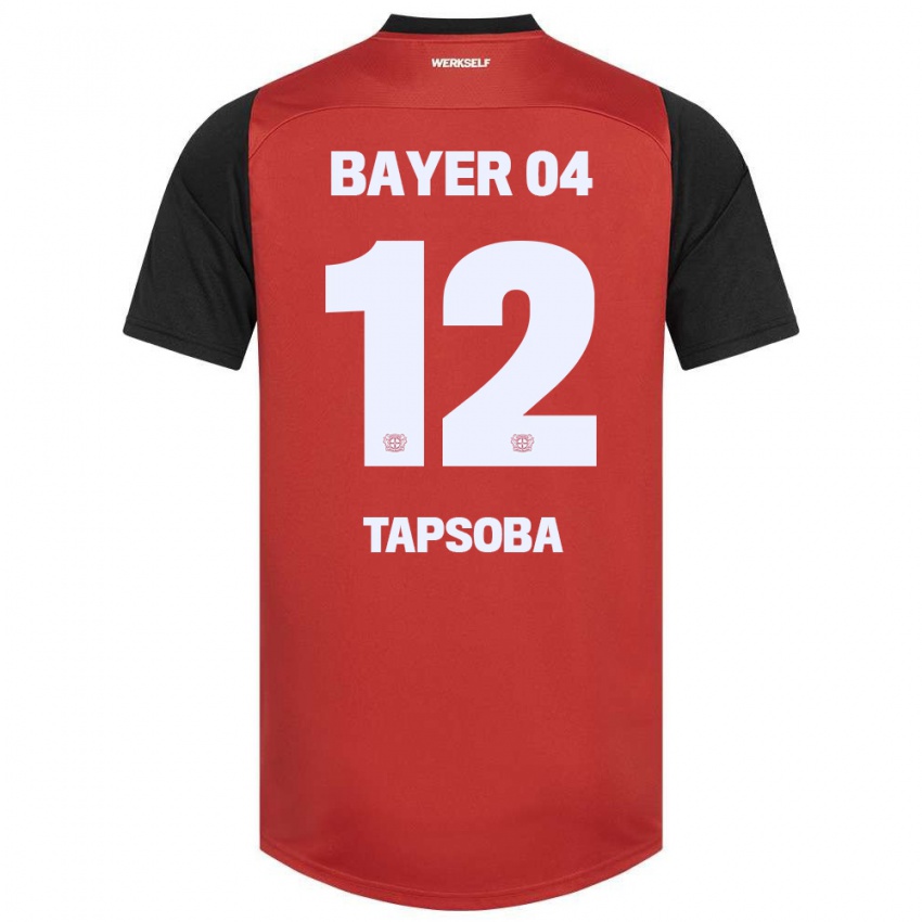 Børn Edmond Tapsoba #12 Rød Sort Hjemmebane Spillertrøjer 2024/25 Trøje T-Shirt