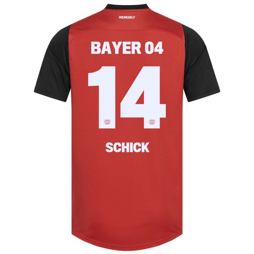 Børn Patrik Schick #14 Rød Sort Hjemmebane Spillertrøjer 2024/25 Trøje T-Shirt