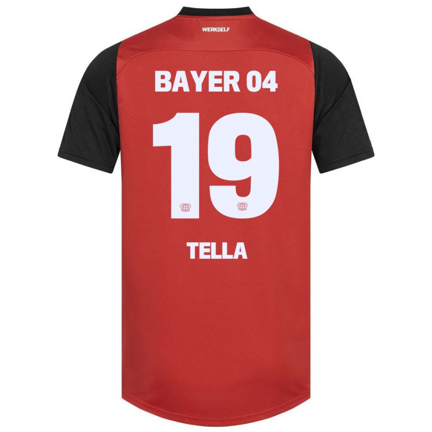 Børn Nathan Tella #19 Rød Sort Hjemmebane Spillertrøjer 2024/25 Trøje T-Shirt