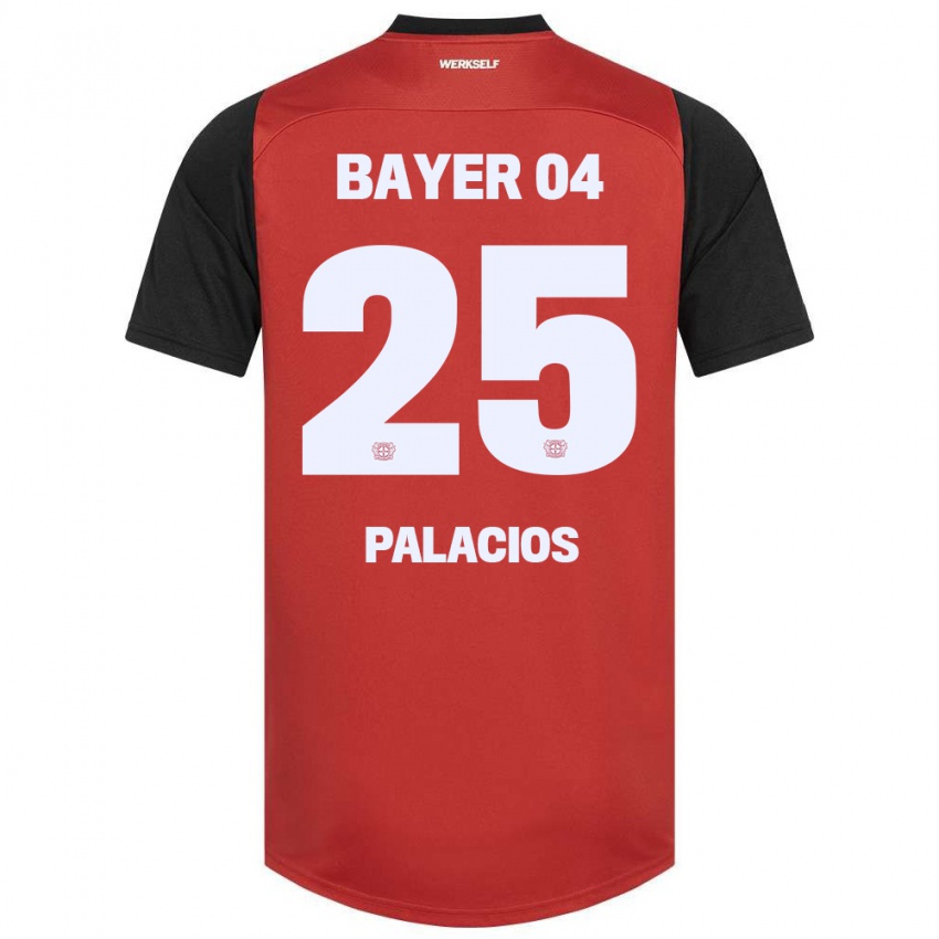 Børn Exequiel Palacios #25 Rød Sort Hjemmebane Spillertrøjer 2024/25 Trøje T-Shirt