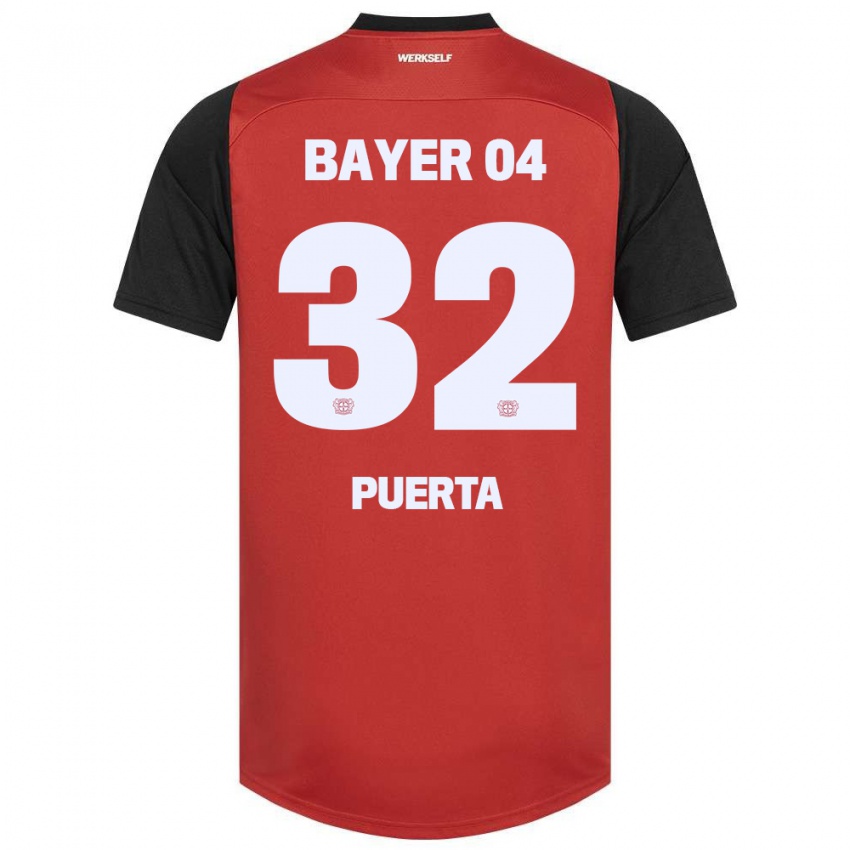 Børn Gustavo Puerta #32 Rød Sort Hjemmebane Spillertrøjer 2024/25 Trøje T-Shirt