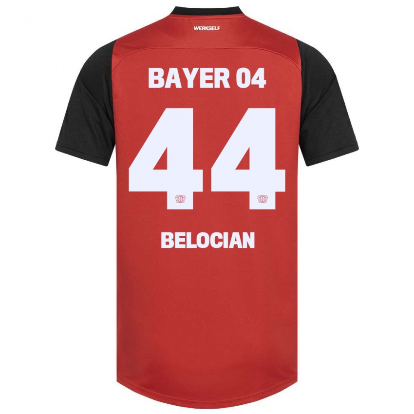 Børn Jeanuël Belocian #44 Rød Sort Hjemmebane Spillertrøjer 2024/25 Trøje T-Shirt