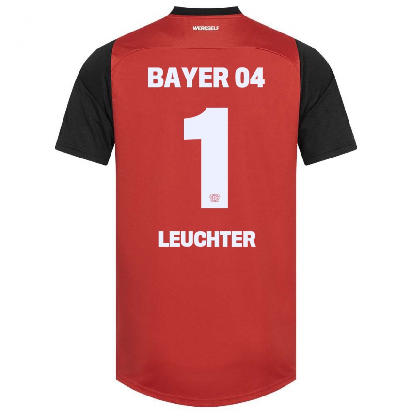 Børn Julian Leuchter #1 Rød Sort Hjemmebane Spillertrøjer 2024/25 Trøje T-Shirt