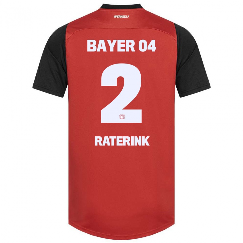 Børn Othniël Raterink #2 Rød Sort Hjemmebane Spillertrøjer 2024/25 Trøje T-Shirt