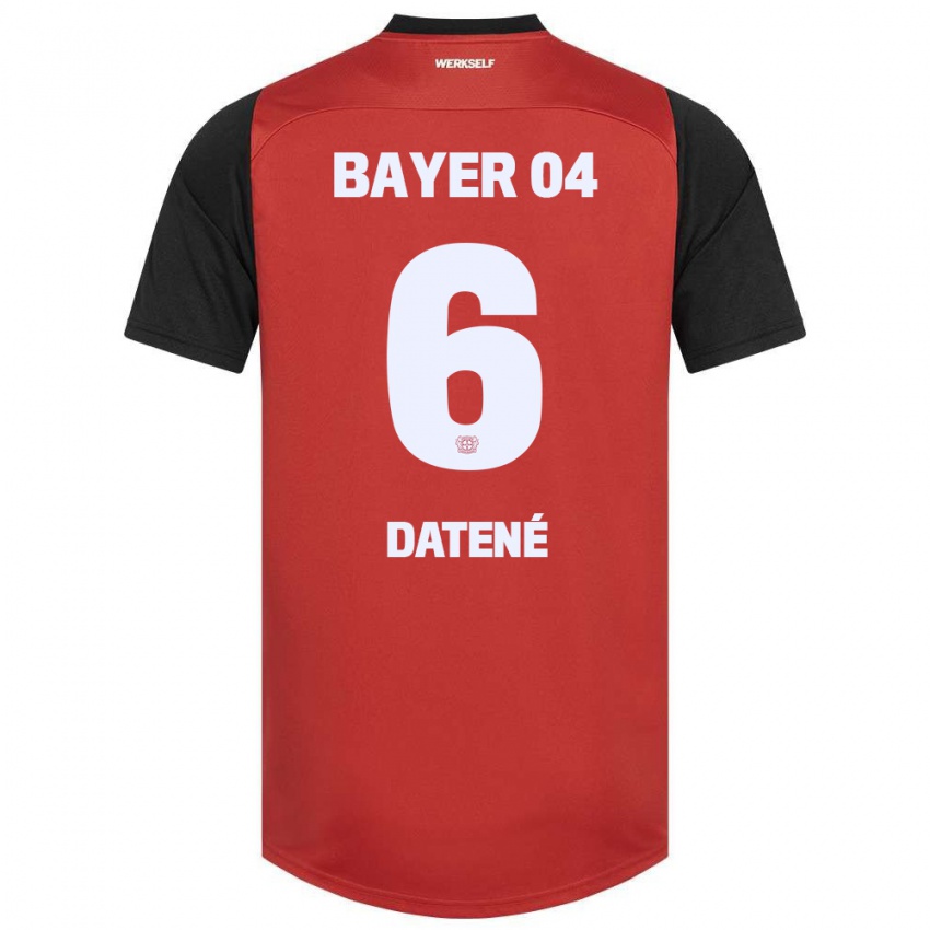 Børn Elia Datené #6 Rød Sort Hjemmebane Spillertrøjer 2024/25 Trøje T-Shirt