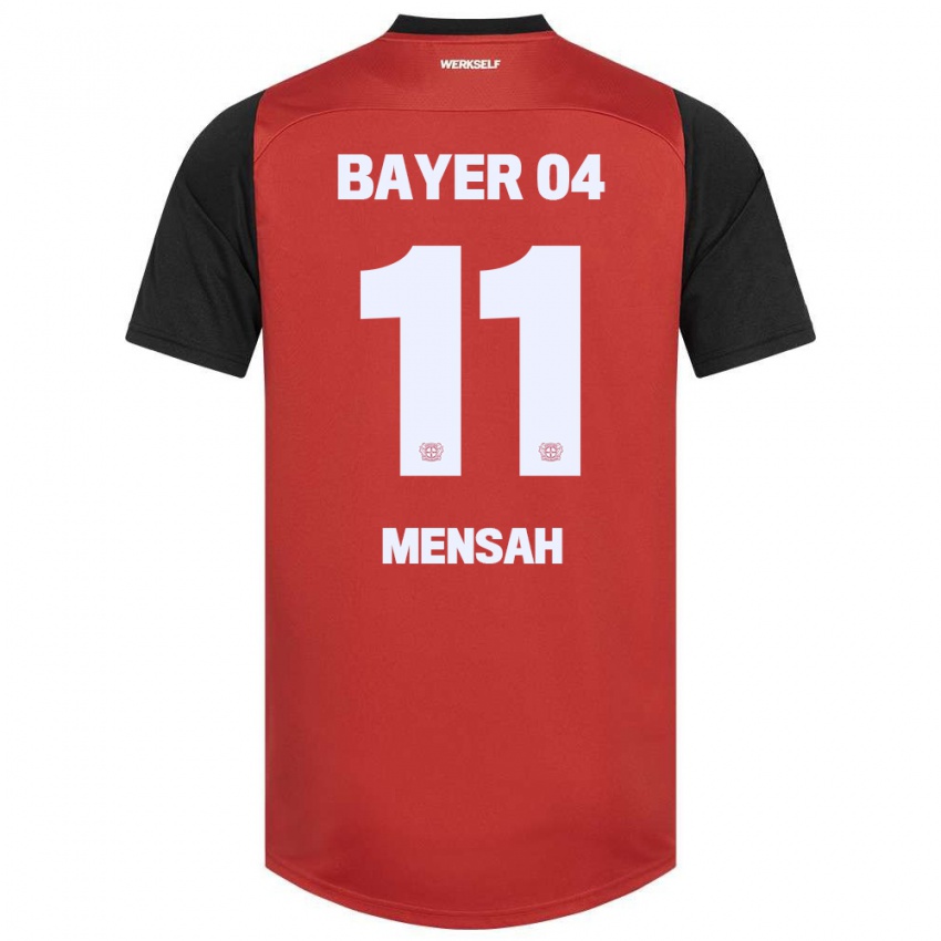 Børn Jeremiah Mensah #11 Rød Sort Hjemmebane Spillertrøjer 2024/25 Trøje T-Shirt