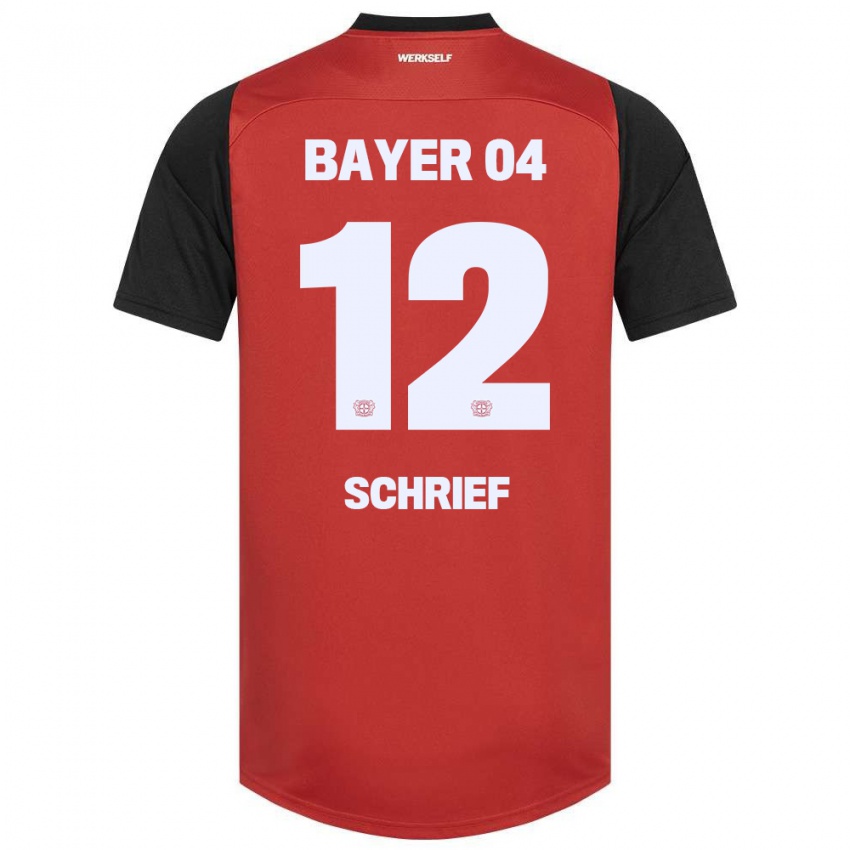 Børn Moritz Schrief #12 Rød Sort Hjemmebane Spillertrøjer 2024/25 Trøje T-Shirt