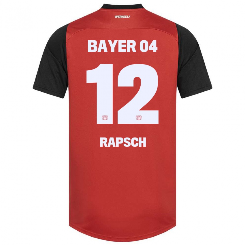 Børn Simeon Rapsch #12 Rød Sort Hjemmebane Spillertrøjer 2024/25 Trøje T-Shirt