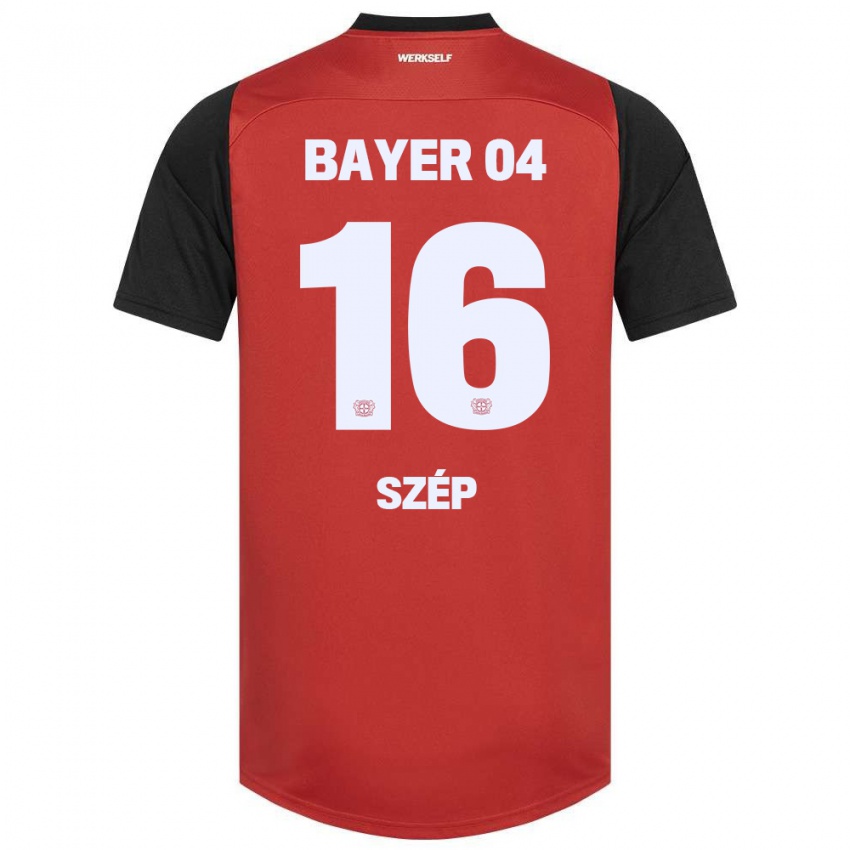 Børn Márton Szép #16 Rød Sort Hjemmebane Spillertrøjer 2024/25 Trøje T-Shirt