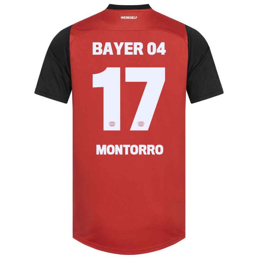 Børn Josuè Montorro #17 Rød Sort Hjemmebane Spillertrøjer 2024/25 Trøje T-Shirt