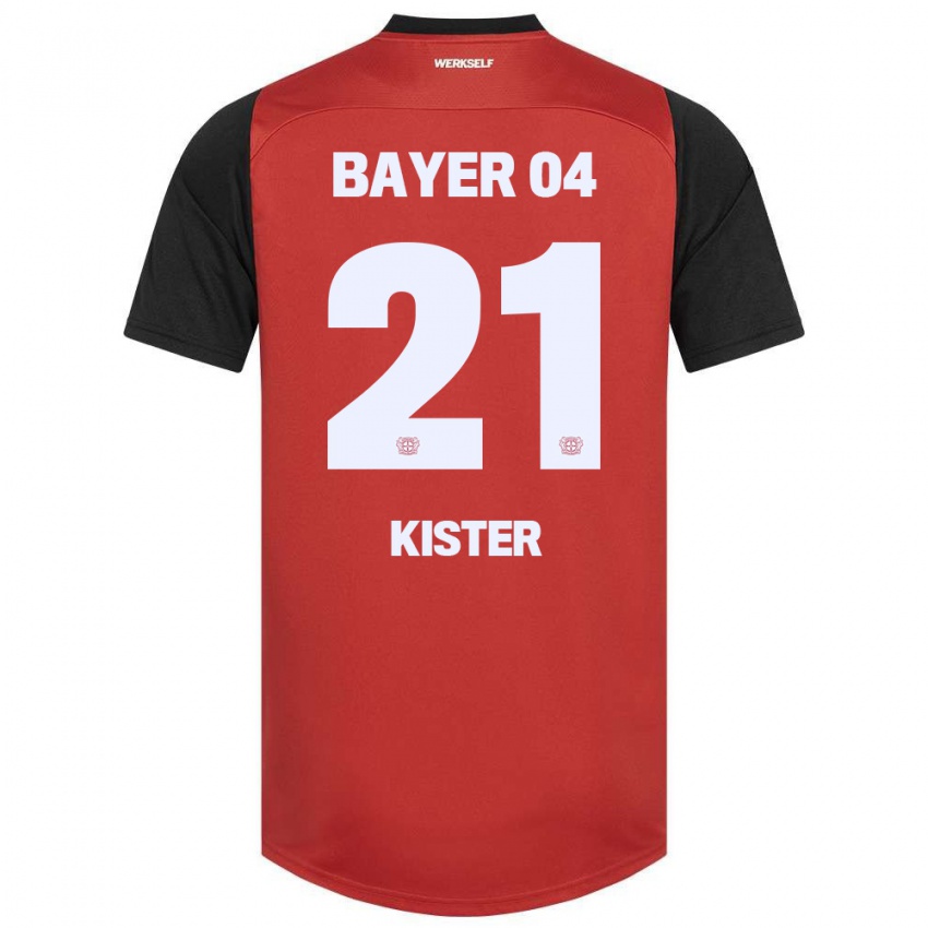 Børn Akim Kister #21 Rød Sort Hjemmebane Spillertrøjer 2024/25 Trøje T-Shirt