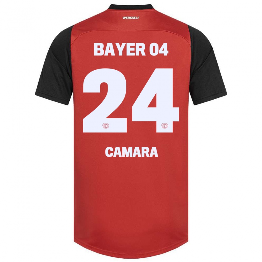 Børn Nourdine Camara #24 Rød Sort Hjemmebane Spillertrøjer 2024/25 Trøje T-Shirt