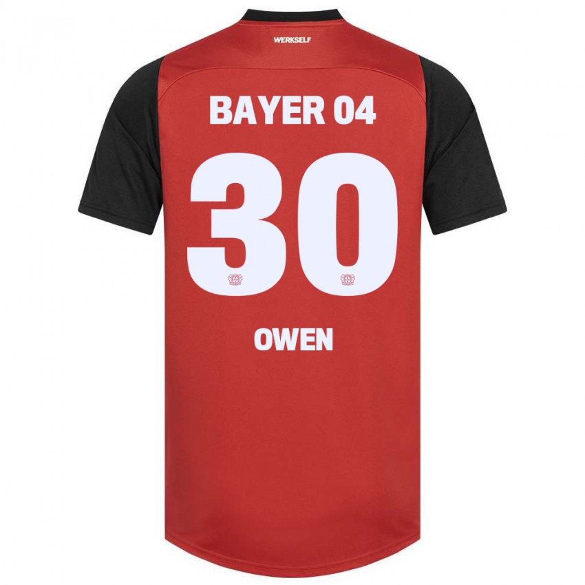 Børn Emmanuel Owen #30 Rød Sort Hjemmebane Spillertrøjer 2024/25 Trøje T-Shirt