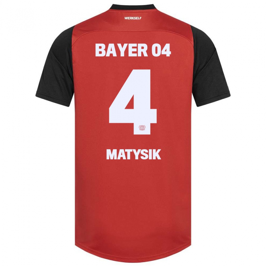 Børn Sylwia Matysik #4 Rød Sort Hjemmebane Spillertrøjer 2024/25 Trøje T-Shirt